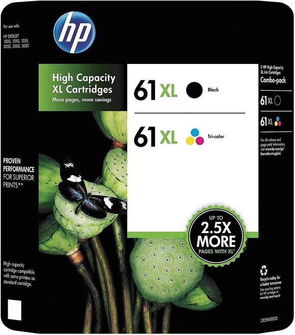 HP 61XL Black & Color Ink Cartridge Combo Pack (CR258BN)