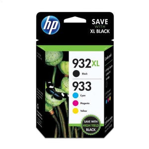 HP 932XL/933 Black High Yield, Cyan/Magenta/Yellow Ink Cartridges, 4/Pack (N9H62FN)